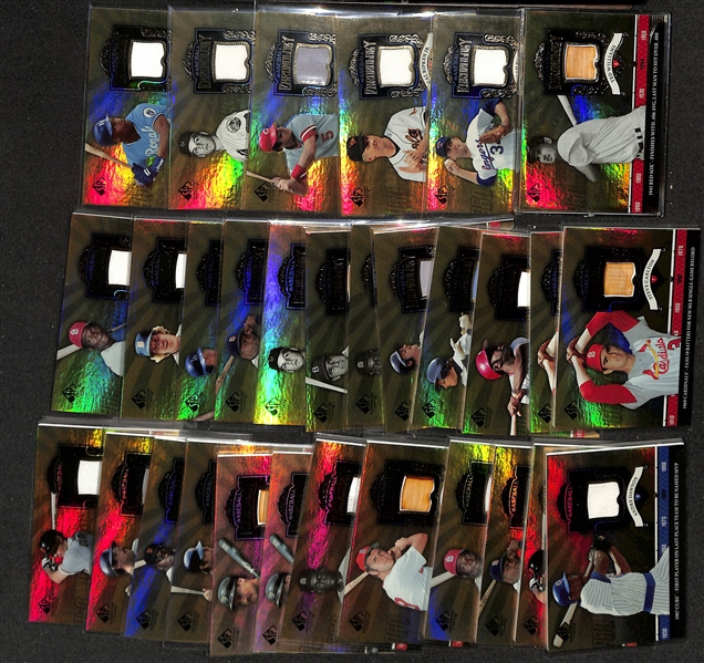 Lot of (30) 2006 Upper Deck SP Legendary Cuts Game-Used Relic Cards w. Ted Williams, Nolan Ryan, +