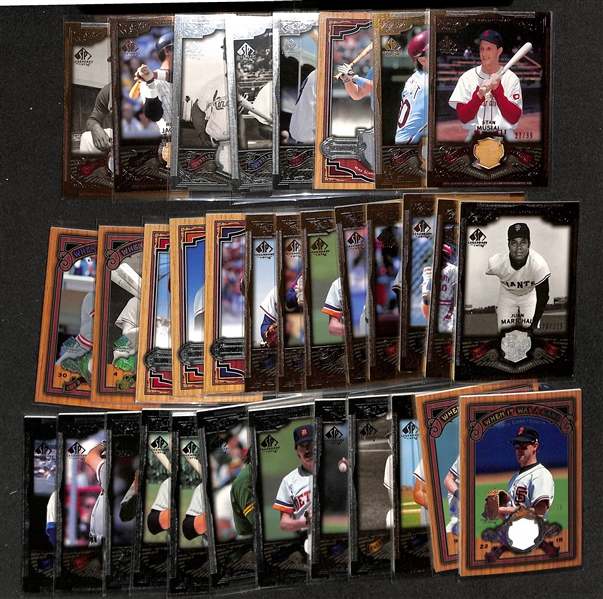 Lot of (30+) 2006 Upper Deck SP Legendary Cuts Game-Used Relic (Bat & Jersey) Numbered Cards w. Stan Musial, Mike Schmidt, +