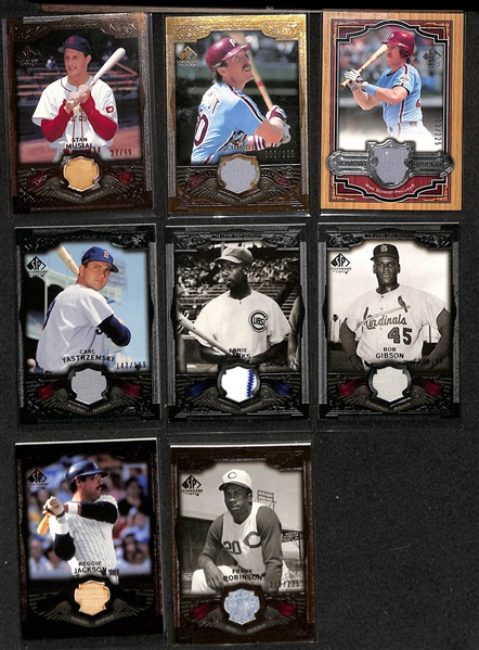 Lot of (30+) 2006 Upper Deck SP Legendary Cuts Game-Used Relic (Bat & Jersey) Numbered Cards w. Stan Musial, Mike Schmidt, +
