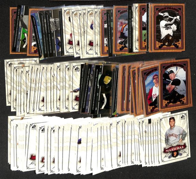 2006 Upper Deck SP Legendary Cuts Complete Base Set of 100 Cards w. (95+) Numbered Inserts of Robinson, Wagner, Williams, +