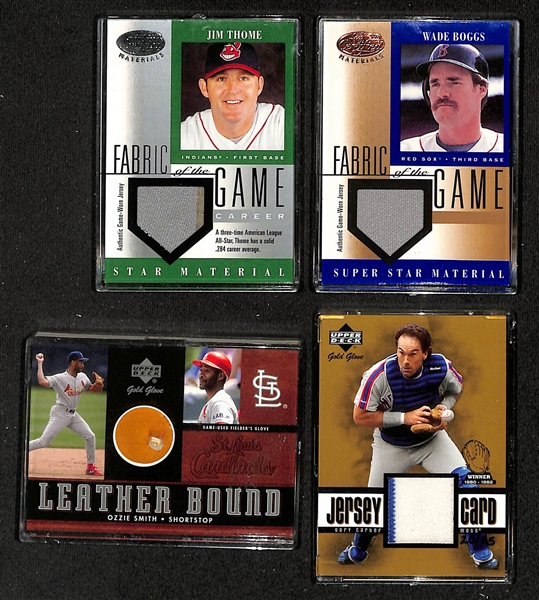 Lot of (33) Baseball Relic/Insert/Numbered Cards w. 2001 Leaf/Donruss Rookies & Stars Tony Gwynn Game-Worn Bat/Jersey Card