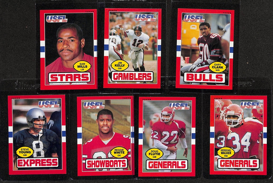 1985 Topps USFL Complete Set of 132 Cards w. Steve Young & Jim Kelly