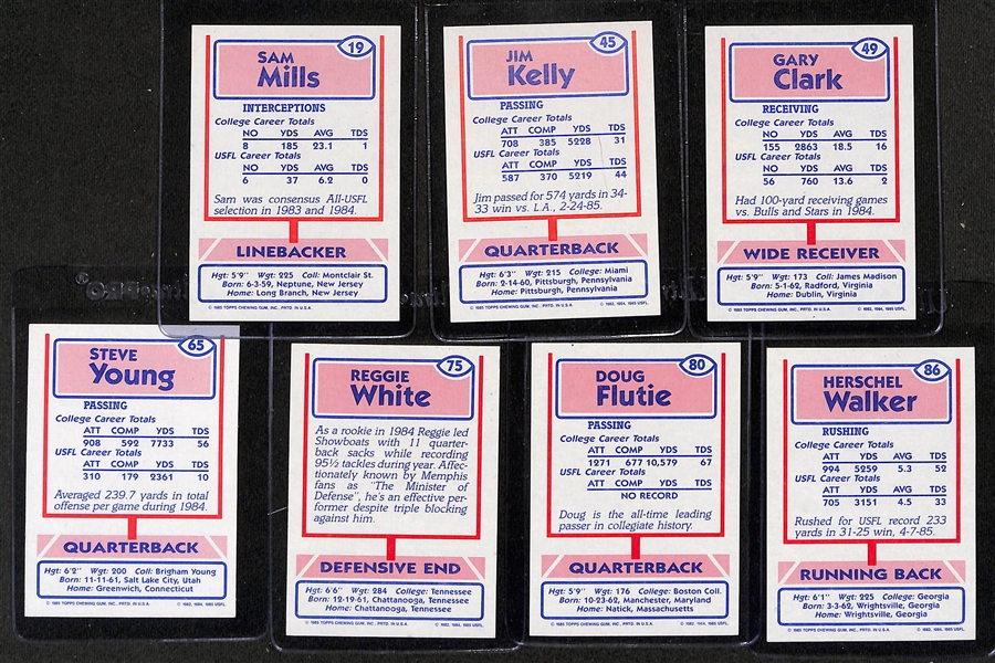 1985 Topps USFL Complete Set of 132 Cards w. Steve Young & Jim Kelly