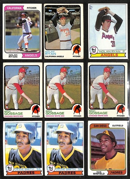 Lot of (250)+ Topps/Fleer Baseball Star Cards 1973-1983 w. (3) 1973 Goose Gossage RC 