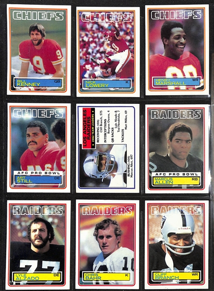1983 & 1987 Topps Football Complete Sets w. 1983 Marcus Allen Rookie and 1987 Jim Kelly/Doug Flutie/Randall Cunningham Rookie Cards