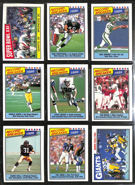 1983 & 1987 Topps Football Complete Sets w. 1983 Marcus Allen Rookie and 1987 Jim Kelly/Doug Flutie/Randall Cunningham Rookie Cards