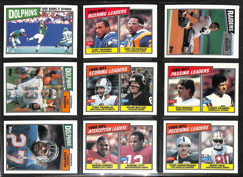 1983 & 1987 Topps Football Complete Sets w. 1983 Marcus Allen Rookie and 1987 Jim Kelly/Doug Flutie/Randall Cunningham Rookie Cards