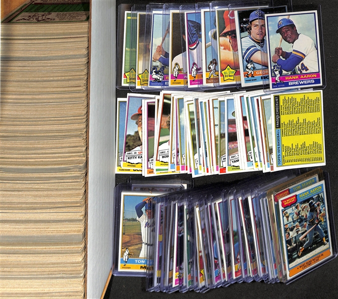 1976 Topps Baseball Complete Set of 660 Cards w. (44) Card Traded Set