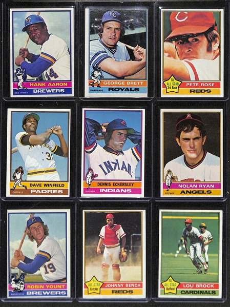 1976 Topps Baseball Complete Set of 660 Cards w. (44) Card Traded Set