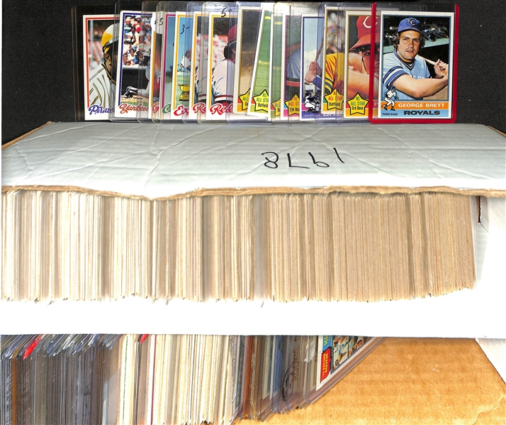 Lot of (100)+ 1976 Topps Baseball Cards & (500)+ 1978 Topps Baseball Cards w. 1976 George Brett