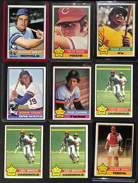 Lot of (100)+ 1976 Topps Baseball Cards & (500)+ 1978 Topps Baseball Cards w. 1976 George Brett