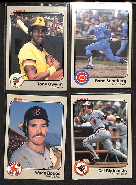 Lot of (4) Complete Baseball Card Sets - Fleer 1983 w. Stickers, Topps 1986, Topps 1987, & Sealed Topps 1989