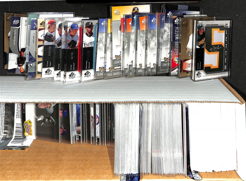 2006 SP Authentic Baseball Base Set of 100 Cards, (70+) Serial Numbered Cards, (70+) Baseball Heroes Insert Cards, & (23) Autograph Cards & (6) By The Letter Cards