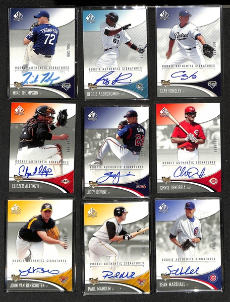 2006 SP Authentic Baseball Base Set of 100 Cards, (70+) Serial Numbered Cards, (70+) Baseball Heroes Insert Cards, & (23) Autograph Cards & (6) By The Letter Cards