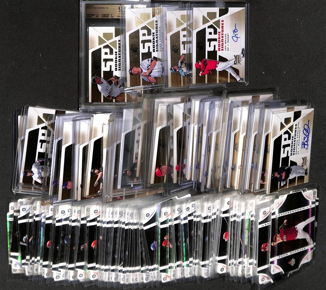2008 SPx Baseball Base Set of 100 Cards & (45+) Rookie Signatures Insert Cards w. Alexei Ramirez BGS 9.5 (Auto 10), Jay Bruce, Carlos Gonzalez, Evan Longoria