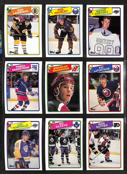 1980-81 Topps Hockey Complete Set (Messier RC, Bourque RC, Gretzky 2nd Year) & 1988-89 Topps Hockey Complete Set (Brett Hull Rookie) 