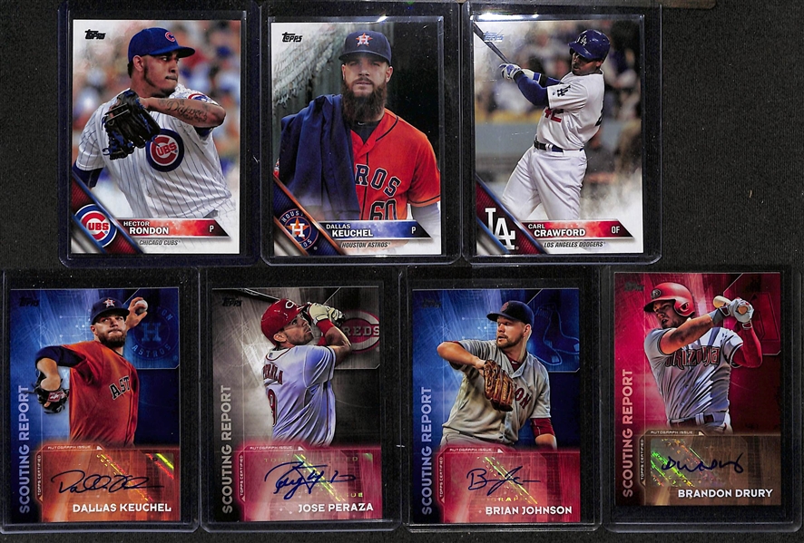 2016 Topps Baseball Series 1 & 2 Complete Set & 2012 Topps Baseball Series 1 Complete Set - Both with Additional Insert, Auto & Relic Cards