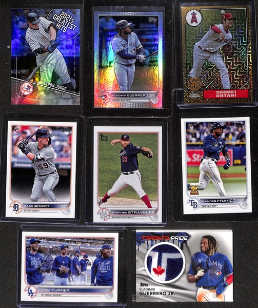 Lot of (4) Topps Baseball Sets - 2005 Updates & Highlights, 2006 Series 1 (Missing 1 Card), 2020 Series 1, 2022 Series 1 & 2 - Includes Additional Insert, Auto & Relic Cards