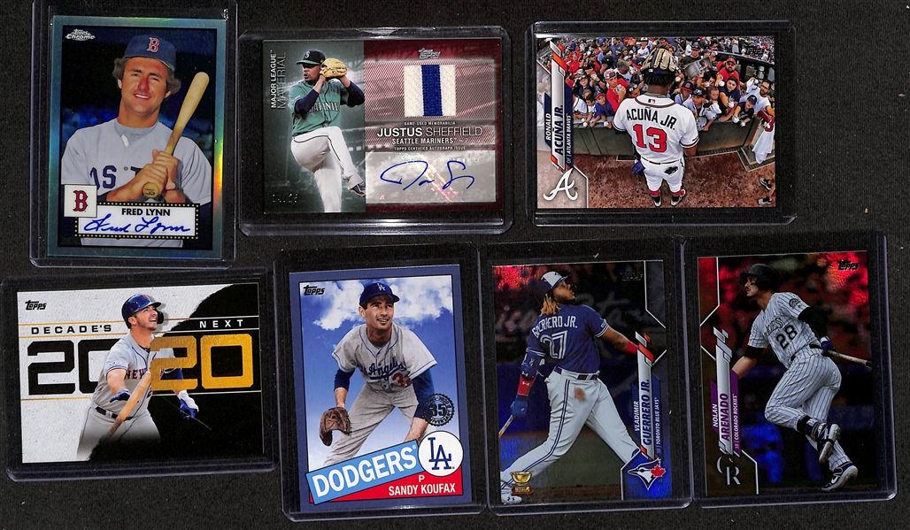 Lot of (4) Topps Baseball Sets - 2005 Updates & Highlights, 2006 Series 1 (Missing 1 Card), 2020 Series 1, 2022 Series 1 & 2 - Includes Additional Insert, Auto & Relic Cards