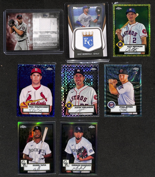 Lot of (4) Topps Baseball Sets - 2005 Updates & Highlights, 2006 Series 1 (Missing 1 Card), 2020 Series 1, 2022 Series 1 & 2 - Includes Additional Insert, Auto & Relic Cards