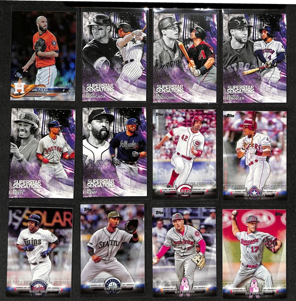 2018 Topps Baseball Series 1 & 2 Complete Set - w. Ohtani Rookie Card & Various Insert/Autograph Cards