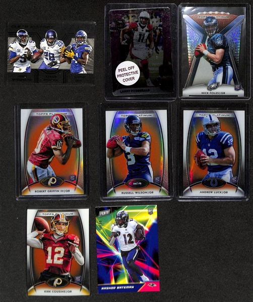 Large Collection (3-Row Box) of Modern Football Cards w. 20 Autographs, Inserts (Inc. Gold Label Mahomes Insert #/25, Rookies  (Barkley, J. Allen, L. Jackson, +)