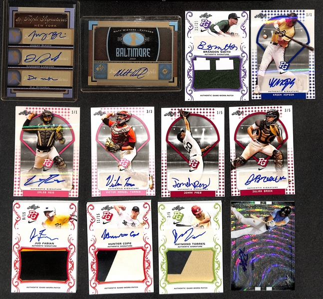 Large Collection (5-Row Box) of Modern Baseball Cards w. 80+ Autographs (Inc. Strawberry, M. Gore), Inserts, Rookies  (Ichiro, Judge, Utley), Relics, +