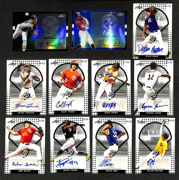 Large Collection (5-Row Box) of Modern Baseball Cards w. 80+ Autographs (Inc. Strawberry, M. Gore), Inserts, Rookies  (Ichiro, Judge, Utley), Relics, +