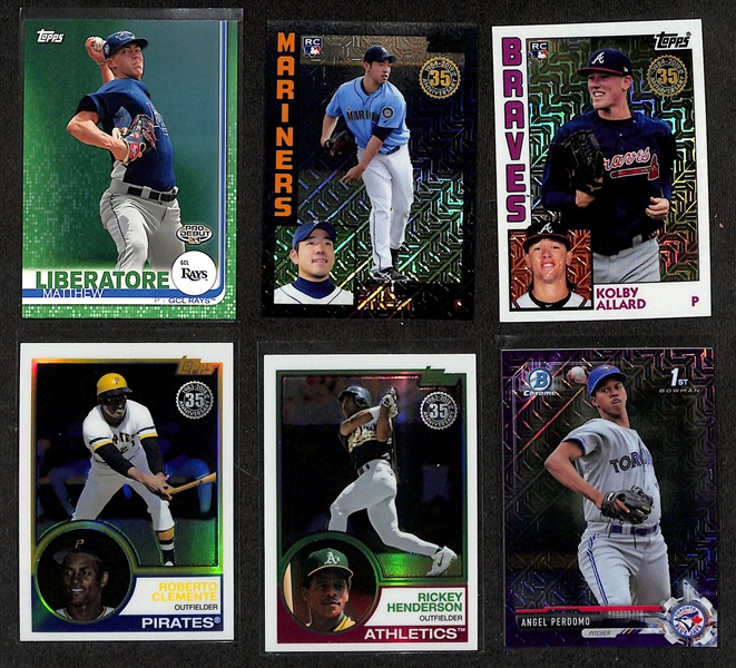 Large Collection (5-Row Box) of Modern Baseball Cards w. 80+ Autographs (Inc. Strawberry, M. Gore), Inserts, Rookies  (Ichiro, Judge, Utley), Relics, +