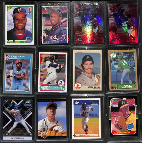 Baseball Card Lot (2-Row Box) w. 150+ Rookie Cards (1978-1990s) Inc. Rickey Henderson, Eddie Murray, Ken Griffey Jr. , +
