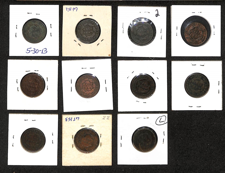 Lot of (11) 1826-1835 Classic Head 1/2 Cents 