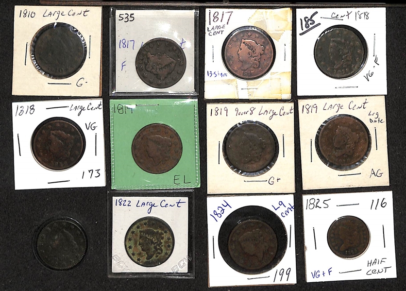 Lot of (19) 1817-1829 Matron Head Large Cents & (1) 1810 Classic Head Large Cent