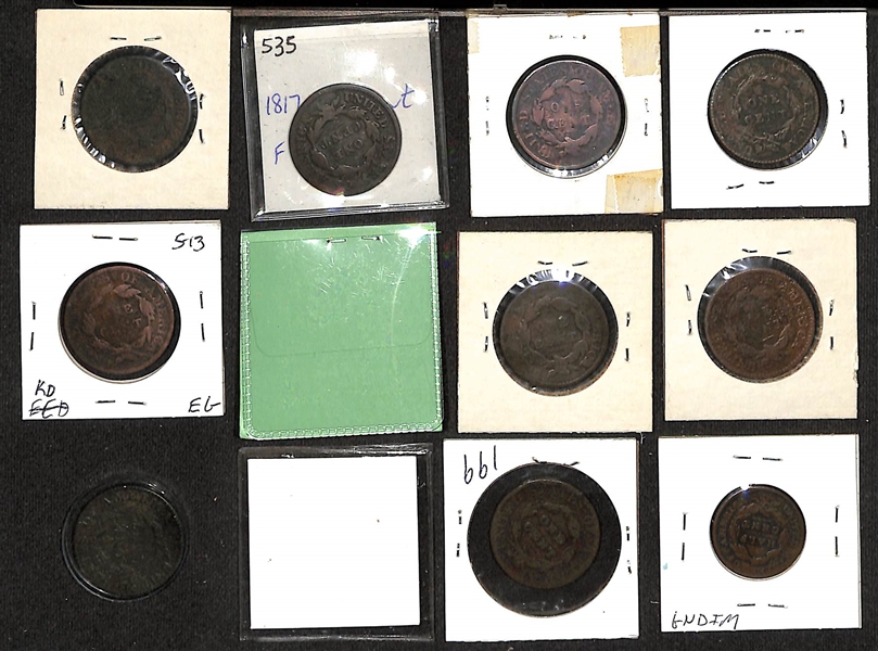 Lot of (19) 1817-1829 Matron Head Large Cents & (1) 1810 Classic Head Large Cent