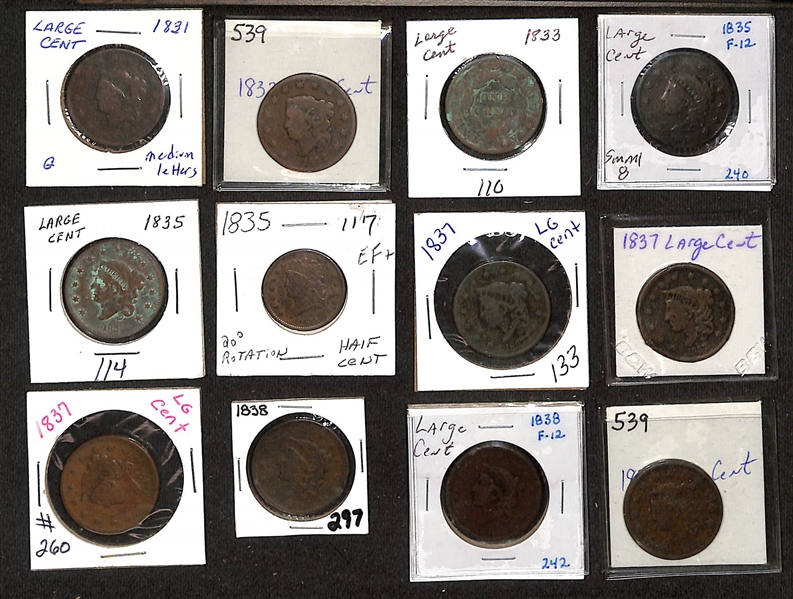Lot of (23) 1830-1845 Matron Head Large Cents