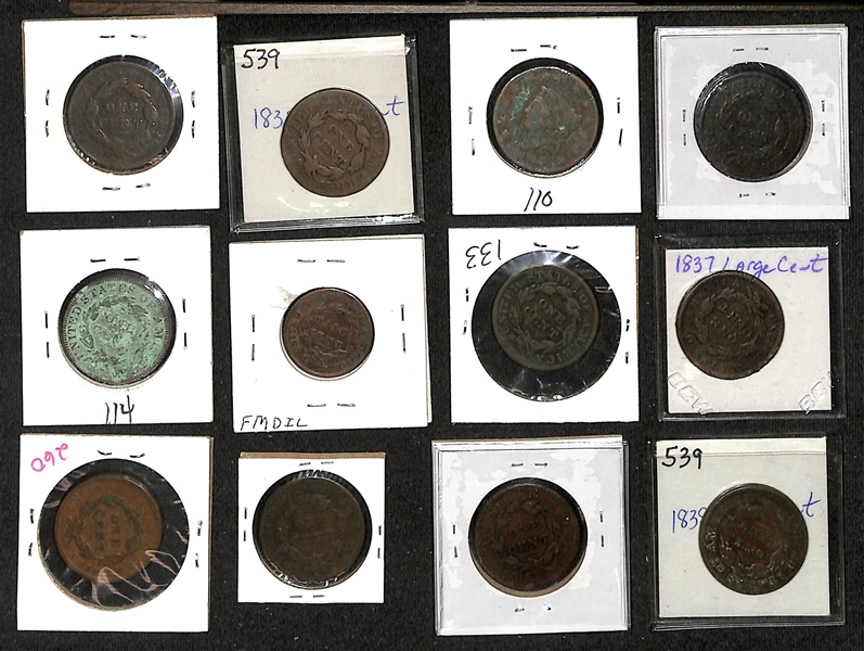 Lot of (23) 1830-1845 Matron Head Large Cents