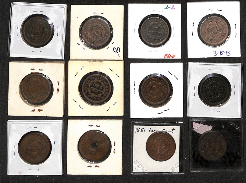 Lot of (24) 1846-1856 Matron Head Large Cents