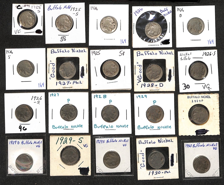 Lot of (75) 1913-1938 Buffalo Nickels (Indian Nickels)