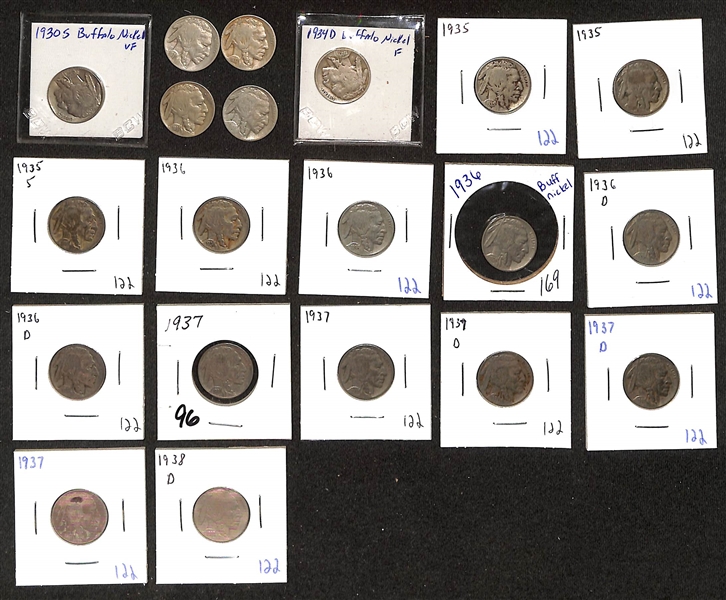 Lot of (75) 1913-1938 Buffalo Nickels (Indian Nickels)