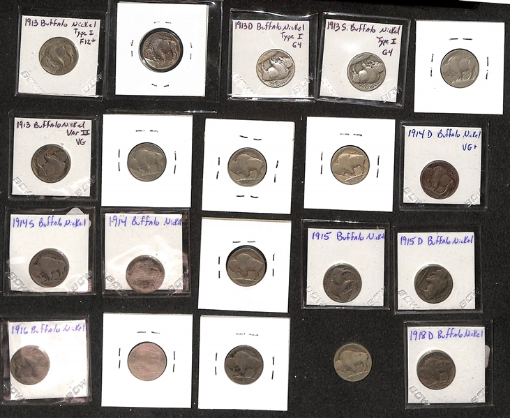 Lot of (75) 1913-1938 Buffalo Nickels (Indian Nickels)