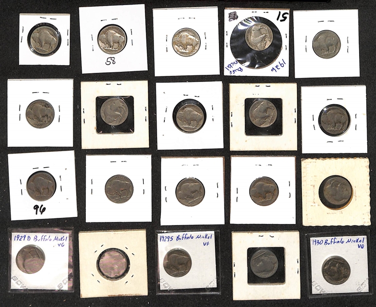 Lot of (75) 1913-1938 Buffalo Nickels (Indian Nickels)