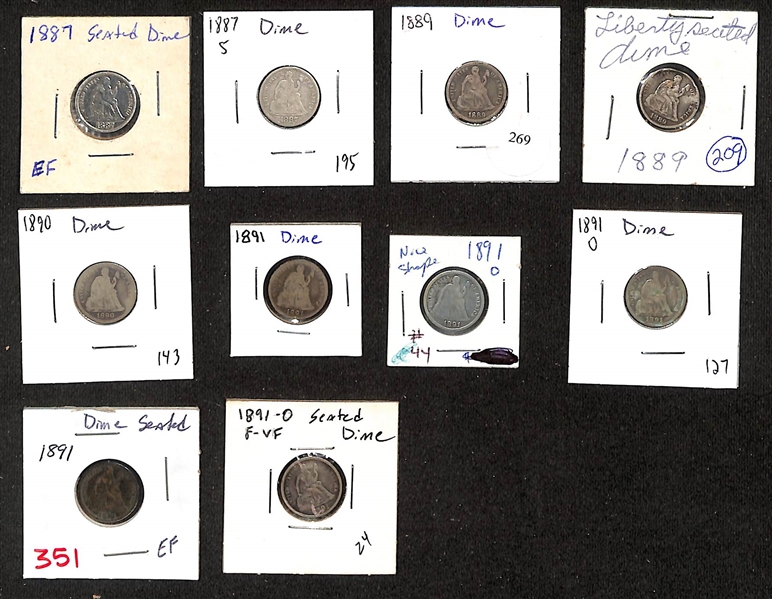 Lot of (25) 1837-1891 Silver Liberty Seated Dimes