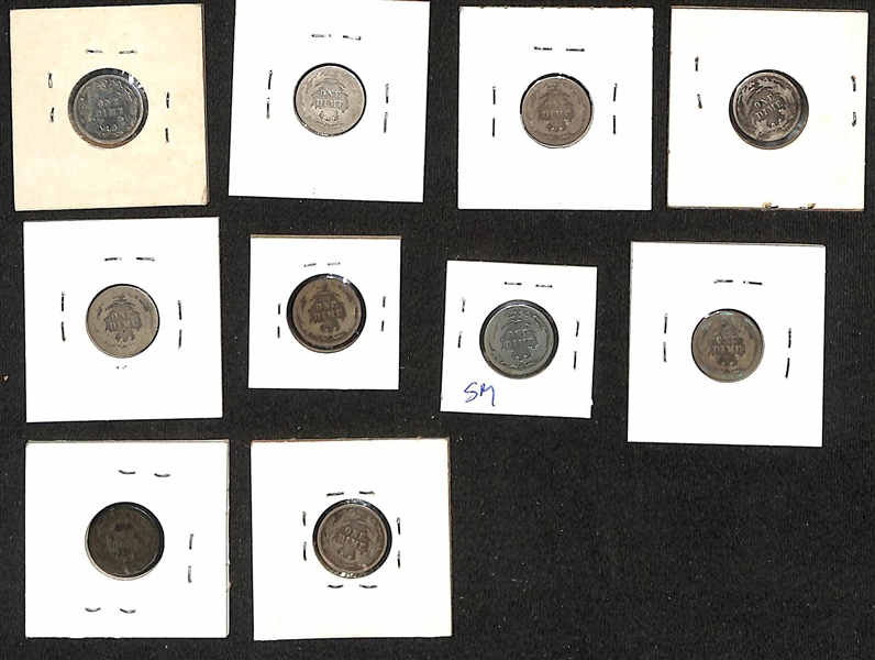 Lot of (25) 1837-1891 Silver Liberty Seated Dimes