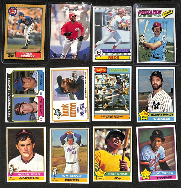 Large Collection (5-Row Box) of 1970s-Modern Baseball Cards w. 35 Autographs (Inc. Gooden & David Price), Relics, Rookies, Inserts & Common Cards (Some Sets & Partial Sets)