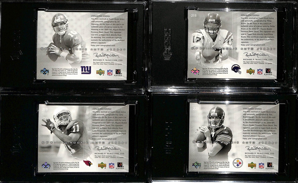 2004 Upper Deck SPx NFL Rookie SPXciting Autograph Rookie Card Set (All 31 Cards) w.  Eli Manning SGC 8 (10 Auto) , Ben Roethlisberger SGC 8 (10 Auto), Philip Rivers SGC 8, Larry Fitzgerald SGC 8.5, +
