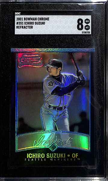 2001 Bowman Chrome Ichiro Suzuki Rookie Refractor #351 SGC 8