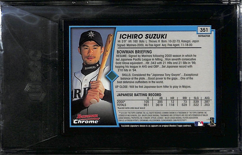 2001 Bowman Chrome Ichiro Suzuki Rookie Refractor #351 SGC 8
