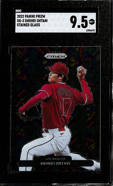 Lot of (3) SGC Graded Shohei Ohtani Cards w. 2018 Topps Heritage RC Chrome Purple Refactor SGC 9.5