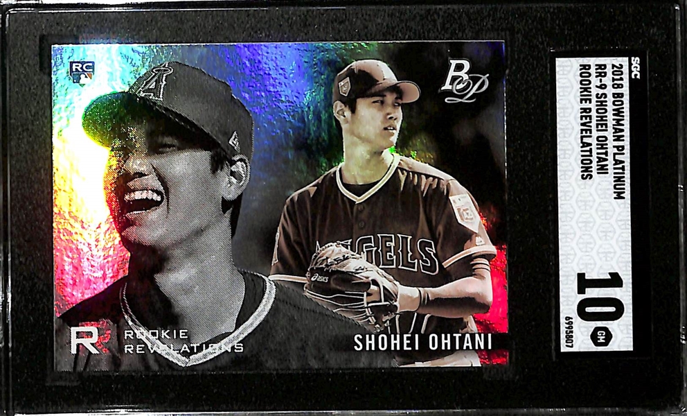 Lot of (3) SGC Graded Shohei Ohtani Cards w. 2018 Topps Heritage RC Chrome Purple Refactor SGC 9.5