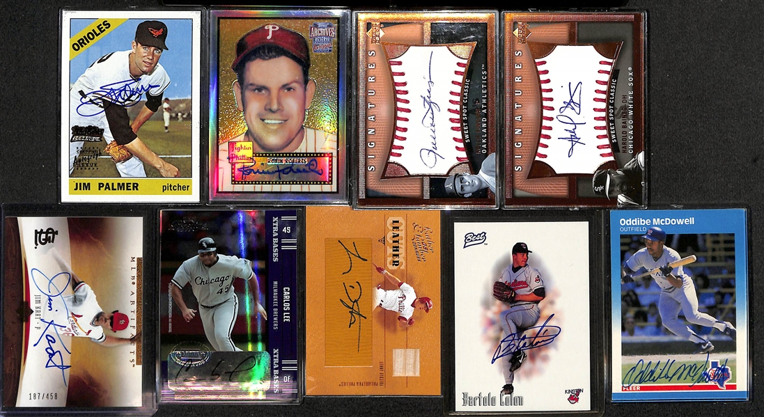 Lot of (9) Signed Baseball Cards w. HOFers Jim Palmer & Robin Roberts