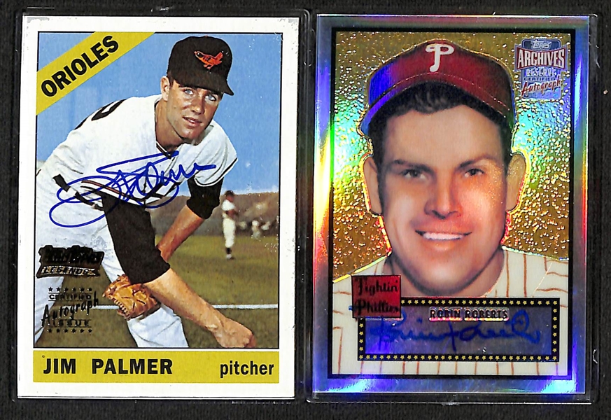 Lot of (9) Signed Baseball Cards w. HOFers Jim Palmer & Robin Roberts